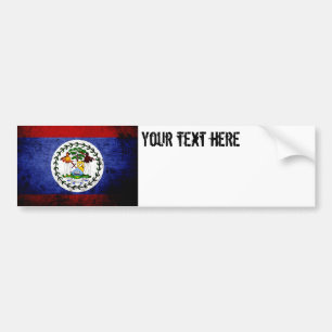 Adesivo Para Carro Bandeira preta de Belize do Grunge