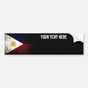 Adesivo Para Carro Bandeira preta de Filipinas do Grunge