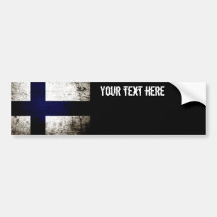 Adesivo Para Carro Bandeira preta de Finlandia do Grunge