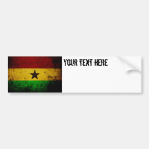 Adesivo Para Carro Bandeira preta de Ghana do Grunge