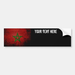 Adesivo Para Carro Bandeira preta de Marrocos do Grunge