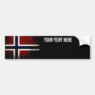Adesivo Para Carro Bandeira preta de Noruega do Grunge