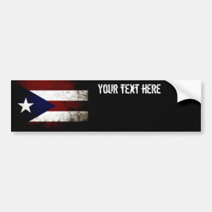 Adesivo Para Carro Bandeira preta de Puerto Rico do Grunge