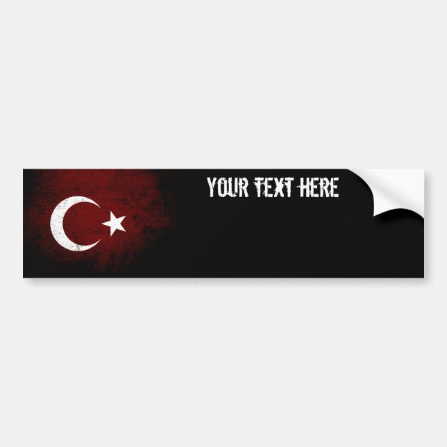 Adesivo Para Carro Bandeira preta de Turquia do Grunge (Frente)