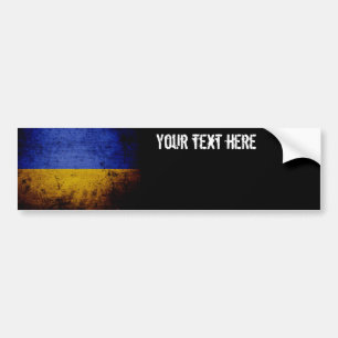 Adesivo Para Carro Bandeira preta de Ucrânia do Grunge