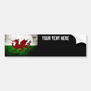 Adesivo Para Carro Bandeira preta de Wales do Grunge