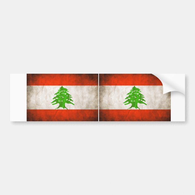 Adesivo Para Carro Bandeira suja DOIS Líbano (Frente)