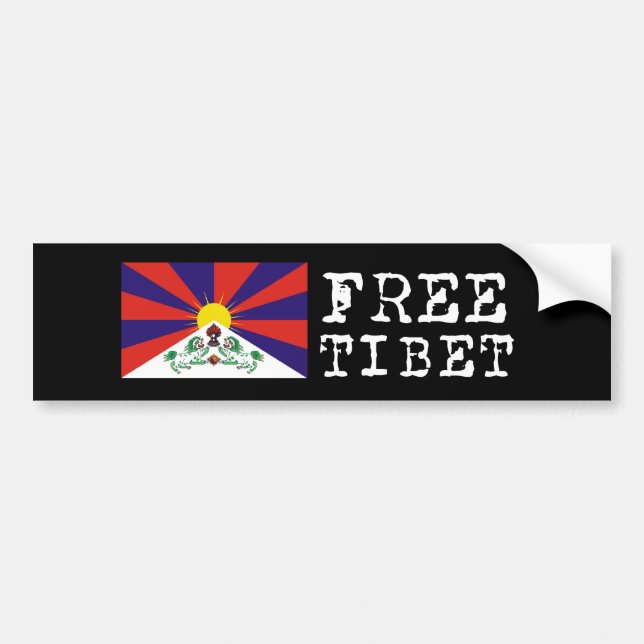 Adesivo Para Carro Bandeira tibetana Bumpersticker (Frente)