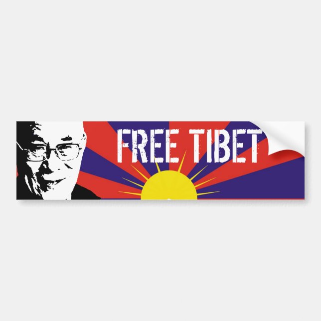 Adesivo Para Carro Bandeira tibetana, Dalai Lama, FREE TIBET (Frente)