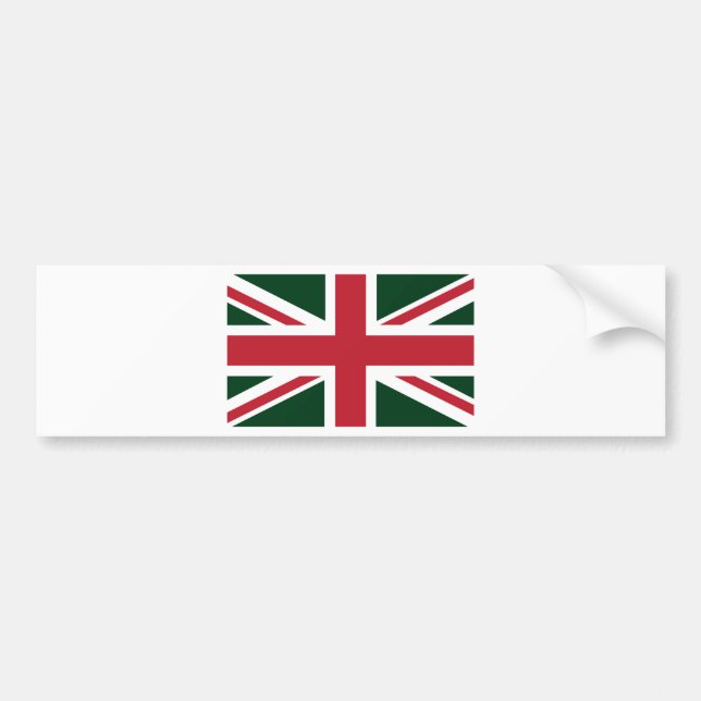 Adesivo Para Carro Bandeira vermelha verde escuro legal de Union Jack (Frente)