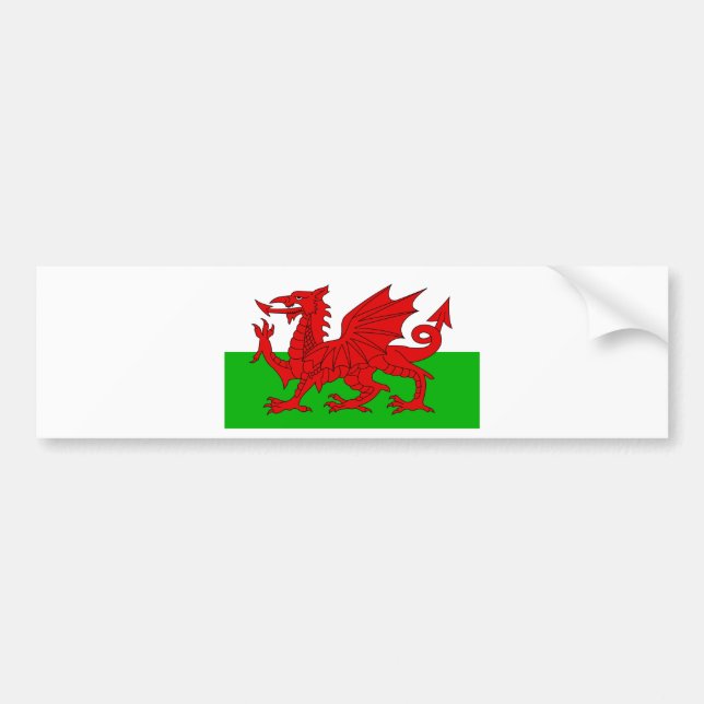 Adesivo Para Carro Bandeira Welsh / Wales - Imagem de Alta Qualidade  (Frente)