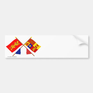 Adesivo Para Carro Bandeiras cruzadas de Aquitaine & de