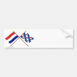 Adesivo Para Carro Bandeiras cruzadas de Holland e de Friesland