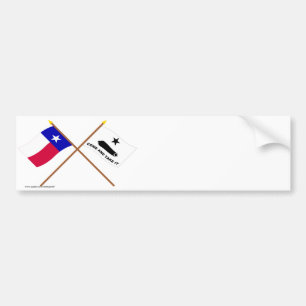 Adesivo Para Carro Bandeiras cruzadas de Texas e de Gonzales