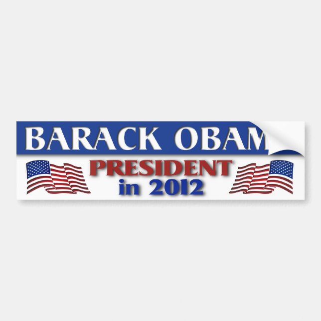 Adesivo Para Carro Barack Obama Presidente em 2012 (Frente)