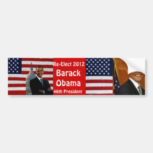Adesivo Para Carro BARACK OBAMA-Re-Elect_ Bumper Sticker