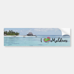 Adesivo Para Carro Barcos ensolarados bonitos da praia de Maldives