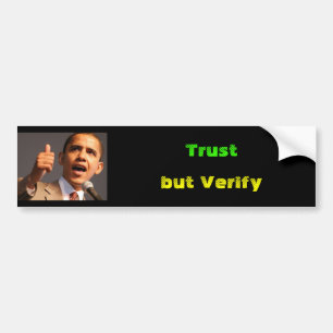 Adesivo Para Carro Barrak Obama, confiança, mas verifica