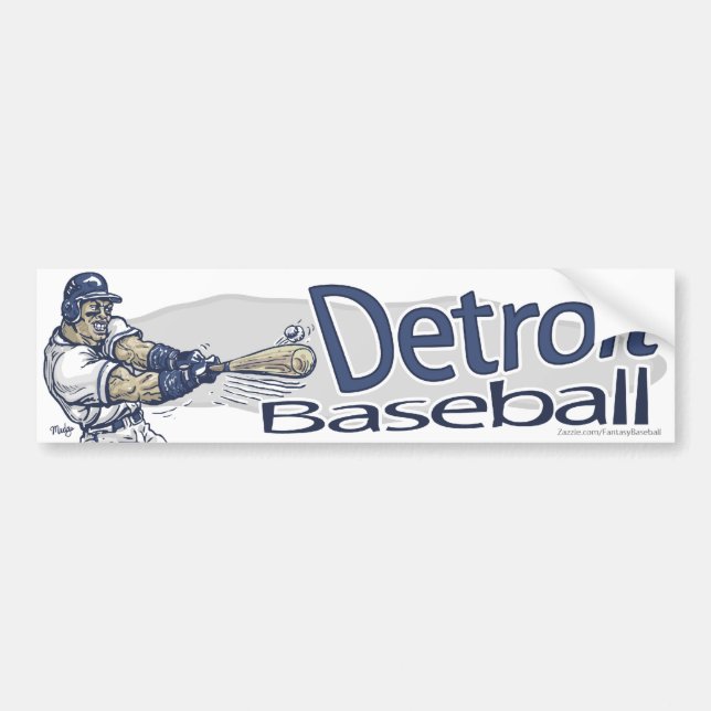 Adesivo Para Carro Basebol Bumpersticker de Detroit (Frente)