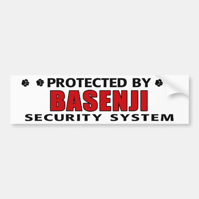 Adesivo Para Carro Basenji Dog Security (Frente)