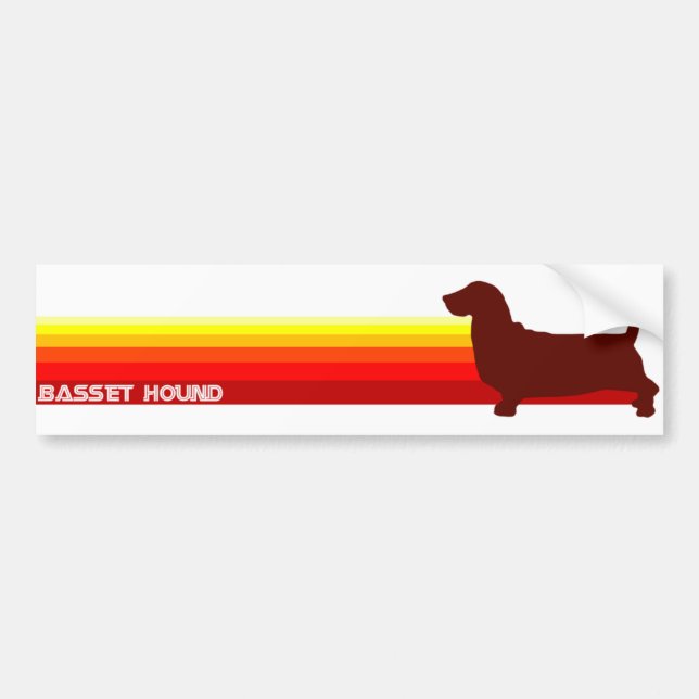 Adesivo Para Carro Basset Hound com autocolante no vidro traseiro das (Frente)