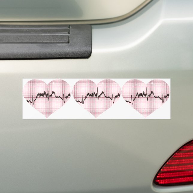 Adesivo Para Carro Batida do Coração VII (No carro)