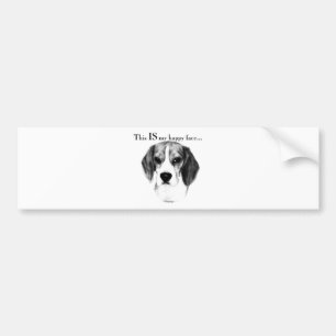 Adesivo Para Carro Beagle Happy Face; Beagle Feliz; Beagle Grumpy