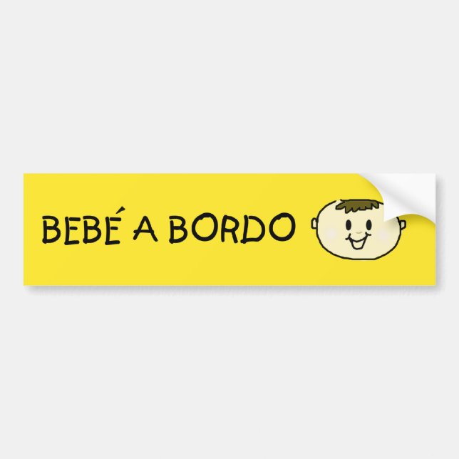 Adesivo Para Carro Bebé a Bordo - M- calcomanía de paraqueroco (Frente)