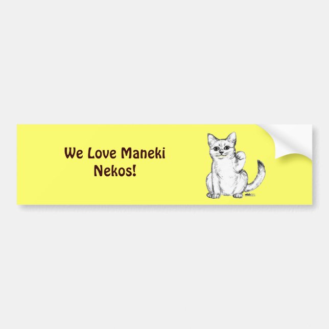 Adesivo Para Carro Beckoning Kitty Cat Maneki Neko (Frente)