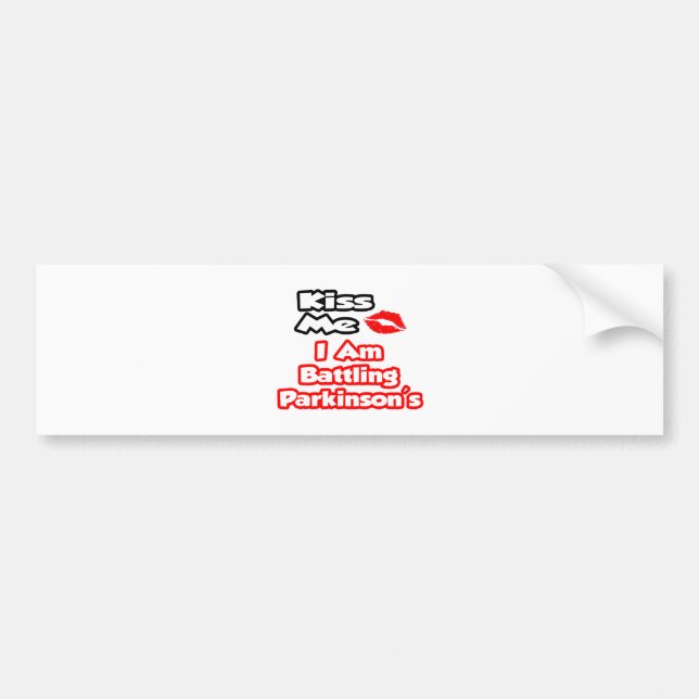 Adesivo Para Carro Beije-me... Estou batendo com Parkinson (Frente)