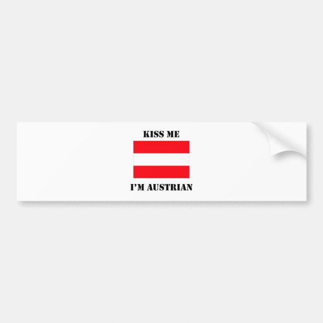 Adesivo Para Carro Beije-me que eu sou austríaco (Frente)