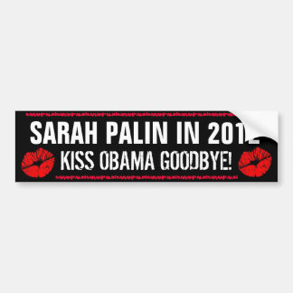 ADESIVO PARA CARRO BEIJO OBAMA DE SARAH PALIN EM 2012 - ADEUS!
