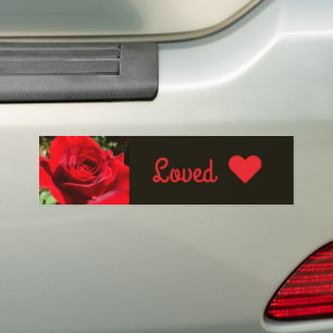 Adesivo Para Carro Bela Flor Rosa Vermelha Brilhante