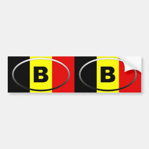 Adesivo Para Carro Bélgica - B - oval europeu