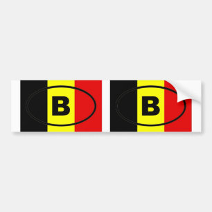 Adesivo Para Carro Bélgica - B - oval europeu