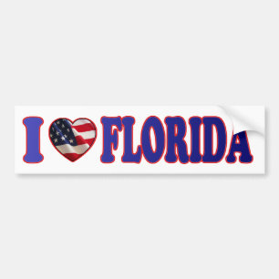 Adesivo Para Carro Belo e Patriótico I Heart Florida - Sticker