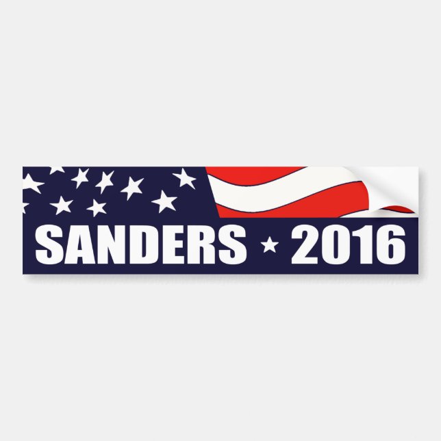 Adesivo Para Carro Bernie Sanders Presidente 2016 Bandeira Americana (Frente)