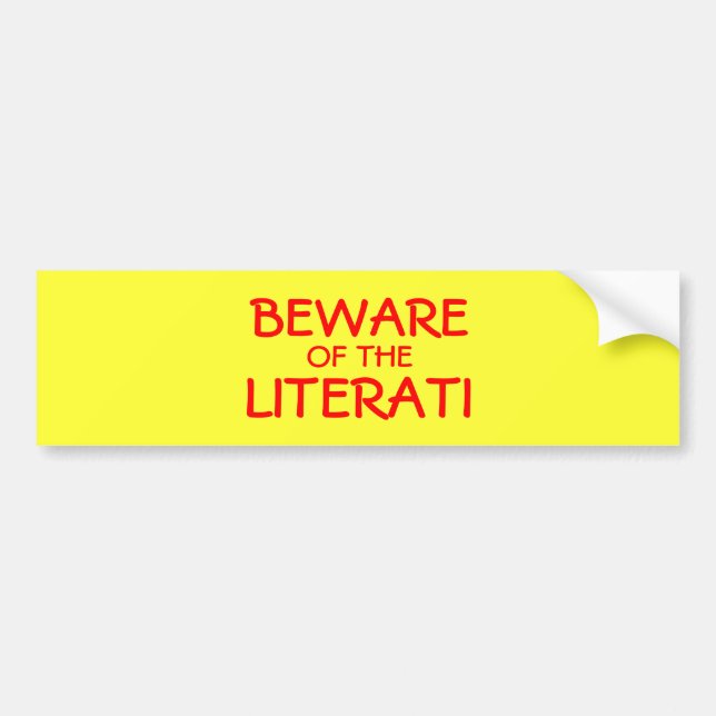 Adesivo Para Carro Beware do Literati (Frente)