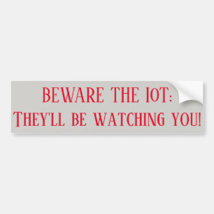 Adesivo Para Carro Beware o autocolante no vidro traseiro de IoT