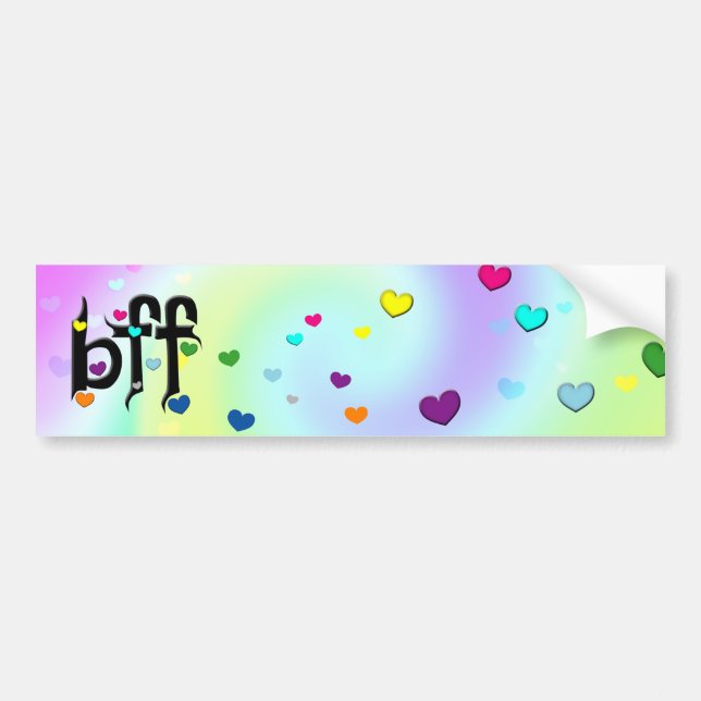 Adesivo Para Carro bff ~ corações (Frente)