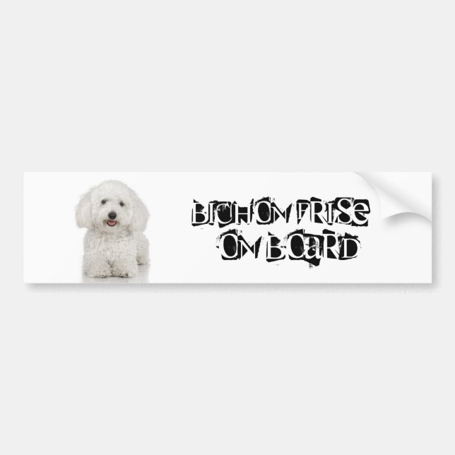Adesivo Para Carro Bichon Frise a bordo (Frente)