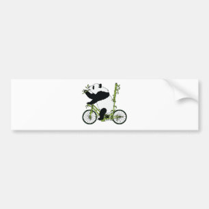 Adesivo Para Carro Bicicleta do bambu da equitação do urso de panda