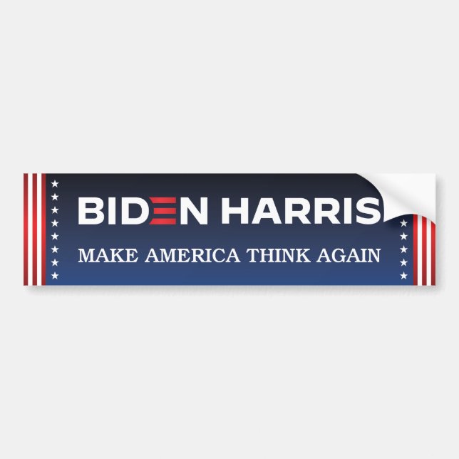 Adesivo Para Carro Biden Harris 2020 Faz a América Pensar Novamente (Frente)