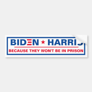 Adesivo Para Carro Biden - Harris porque eles não estarão na prisão
