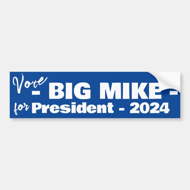 Adesivo Para Carro Big Mike / Michelle Obama Para Presidente 2024 (Frente)