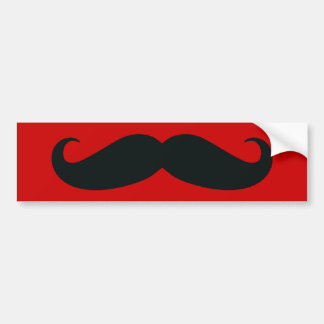 Adesivo Para Carro Bigode preto com fundo vermelho