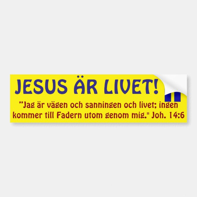 Adesivo Para Carro Bildekal, Sverige, Jesus är Livet. (Frente)