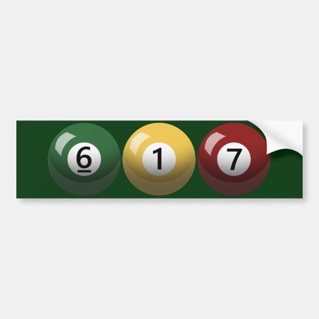 Adesivo Para Carro Bilhar fortes de Boston 617 (Frente)