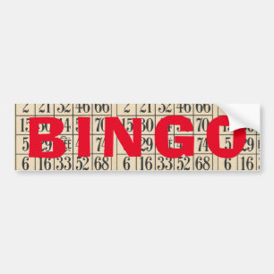 Adesivo Para Carro Bingo Card Bumper Sticker