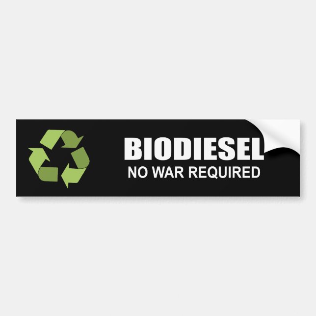 Adesivo Para Carro Biodiesel: Sem guerra exigido (Frente)